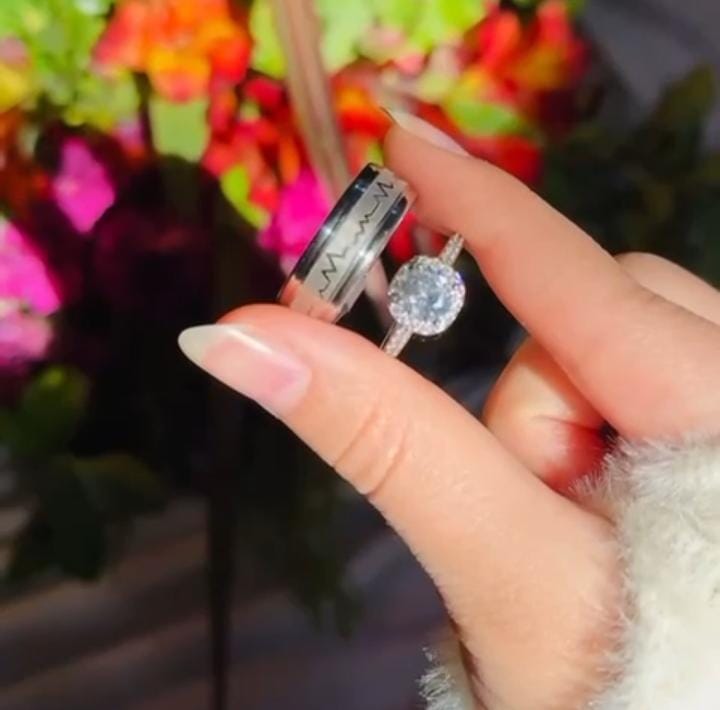 Couple White Marbel Stone Ring